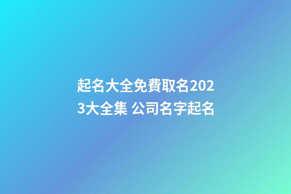 起名大全免費取名2023大全集 公司名字起名-第1張-公司起名-玄機派